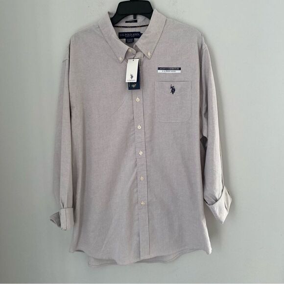 US Polo Assn. Men’s Button Down Active Stretch Shirt - Picture 1 of 4